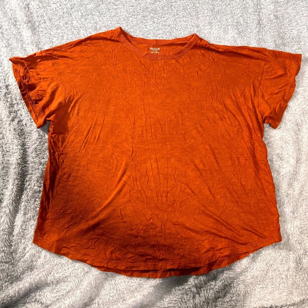 Madewell T Shirt Womens 1X Orange‎ Cotton Crew Neck Short Sleeve Casual Outdoor